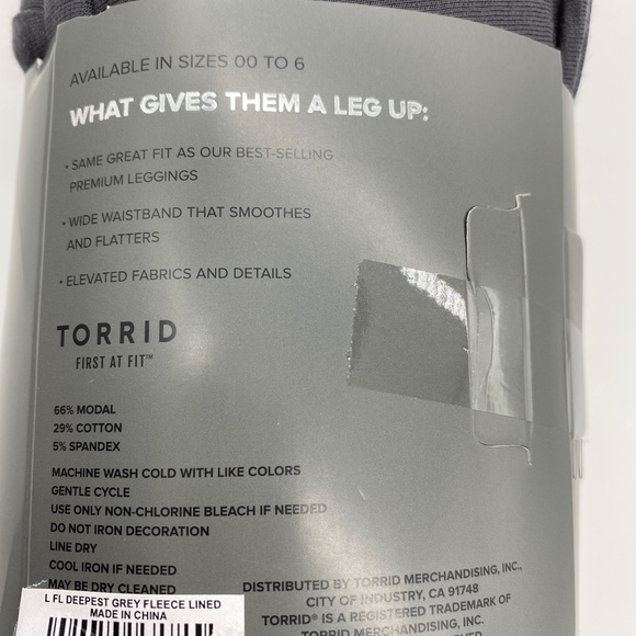 Torrid Women's Platinum Fleece Lining Legging Grey - Picture 7 of 10